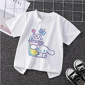 Sanrio Cinnamoroll Cartoons Casual Clothes Tea T-shirts