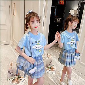 Sanrio Cinnamoroll  Anime Comfortable Girls' Short Sleeve Casual Sports Suit