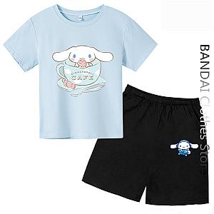 Anime Cinnamoroll Coffee Cup Clothes T-shirt Short Set