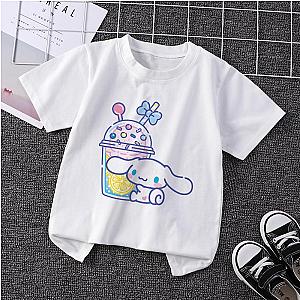 Sanrio Cinnamoroll Bubble Tea Cartoons Casual Clothes Anime T-Shirts