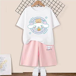 Cinnamoroll Cartoon Character Children T-Shirt Shorts 2PCS/Sets