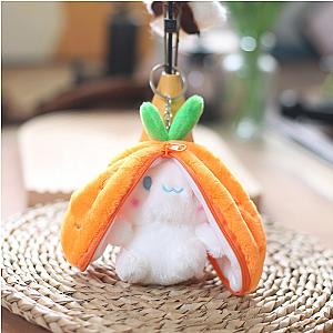 12cm Sanrio Cinnamoroll Cartoon Carrot Plush Toy Keychains