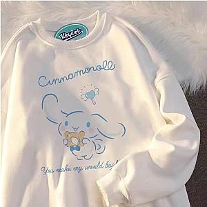 Sanrios Anime Cinnamoroll Cute Cartoon Kids Sweatshirt