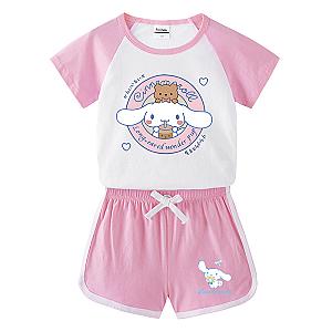 Sanrio Anime Cinnamoroll Summer Children 2Pcs/sets T-Shirt Shorts