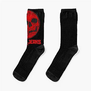 red skull circle jerks vintage vibes Socks