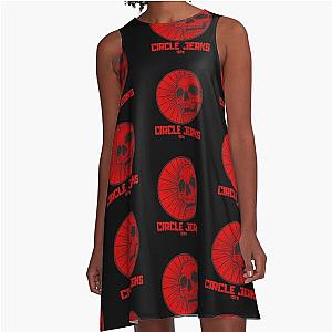 red skull circle jerks vintage vibes A-Line Dress