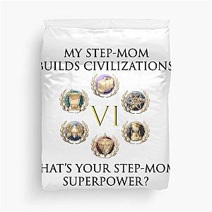 My step-mom builds Civ 6 Duvet Cover