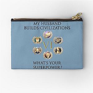 Husband Builds Civilizations, What Is Your Superpower? Zipper Pouch