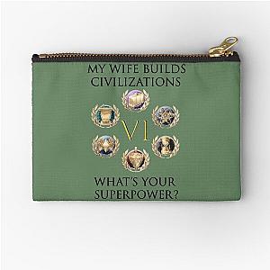 Here is the cleaned up title:

Wife Builds Civilizations Zipper Pouch