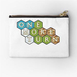 Just One More Turn - Civilization Strategy Game Design - Civ 5 PC Gaming Video Game Zipper Pouch