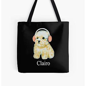 Clairo dog - Clairo dog with headphones puppy All Over Print Tote Bag RB1710