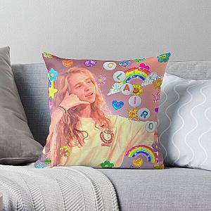 Clairo Sticker Collage Throw Pillow RB1710