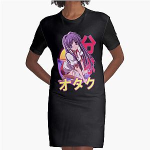 Kyou Fujibayashi Clannad Retro Sunset Design Graphic T-Shirt Dress