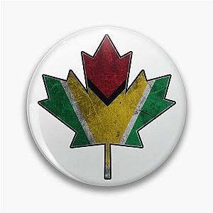 Guyanese Canadian Maple Leaf Clipped Into National Flag Pin