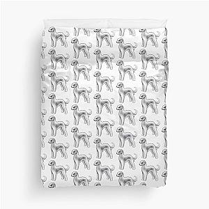 Bedlington Terrier Unclipped Blue and White Duvet Cover