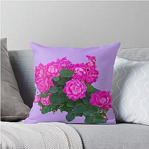 Pink Rosebush Throw Pillow