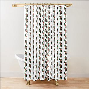 Dominica National Flag into Map of Dominica Shower Curtain