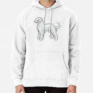 Bedlington Terrier Unclipped White Pullover Hoodie