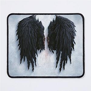 Black Angel Wings Clipped Banksy Mouse Pad
