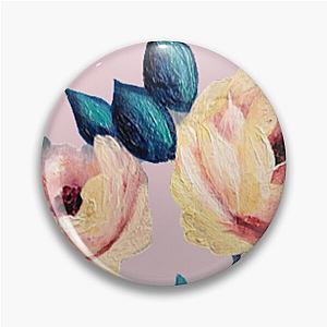 Pink roses and blue leaves clipped