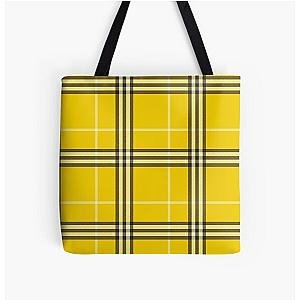 “As If” Clueless Yellow Plaid All Over Print Tote Bag