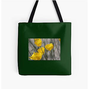 Closeup of California Poppies Coachella Wildlife Preserve   All Over Print Tote Bag RB2410