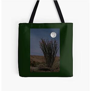 Desert Coral Cactus in Moonlight Coachella Preserve   All Over Print Tote Bag RB2410