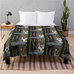 Cabin Behind Palm Trees Coachella Wildlife Preserve   Throw Blanket RB2410