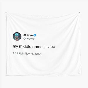 My middle name is vibe Cody Ko Tweet, Twitter, funny Tapestry