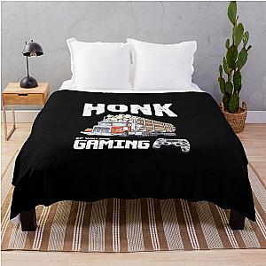 HONK IF YOU ARE GAMING (TRUCKER GAMER) CoolShirtz/Cold Ones t-shirt (REPRODUCTION) Throw Blanket