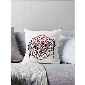 red black metal coldplay Throw Pillow