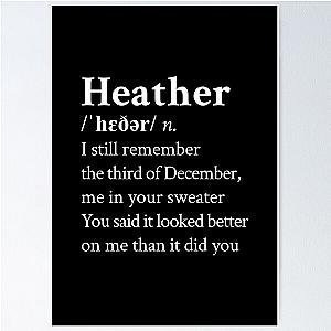 Heather by Conan Gray Black Poster