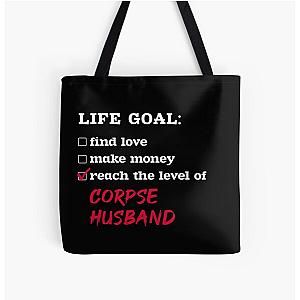 Corpse Husband Bags - Life goal - Corpse Husband All Over Print Tote Bag RB2112