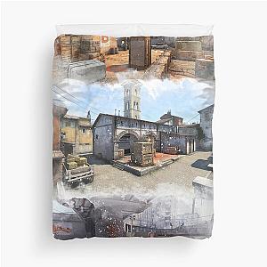 Dust 2 Inferno and Overpass Watercolour CSGO Map Poster Duvet Cover