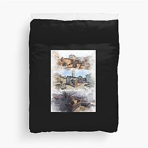 Dust 2 Inferno And Overpass Watercolour CSGO Map Poster  T-Shirt Duvet Cover