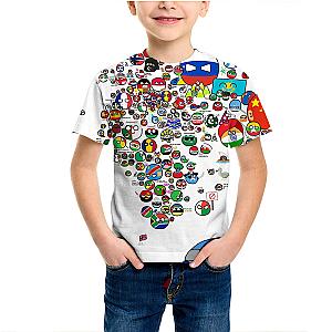 Countryball Funny 3D Print Summer Kids T-Shirt