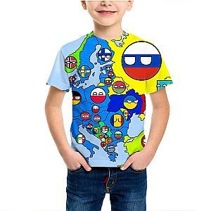 Countryball Funny 3D Print Summer Kids T-Shirt