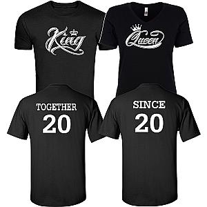 King Queen Together Since  Celebrating Anniversary at Disney with custom couples matching valentine family matching tshirt