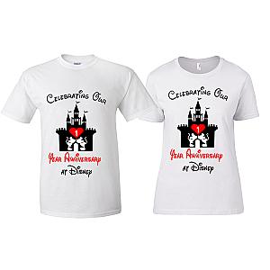 Celebrating Our Anniversary at Disney with custom couples matching valentine family matching tshirt