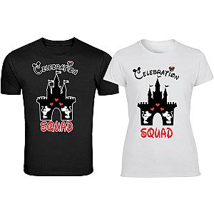 Celebrating Squad Disney castle  Anniversary at Disney couples matching valentine family matching tshirt