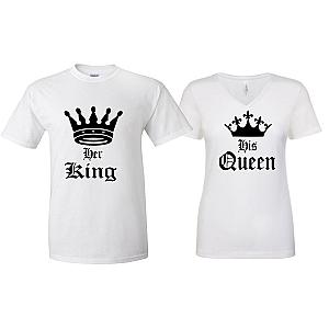 Her King His Queen  Celebrating Anniversary couples matching valentine family matching tshirt