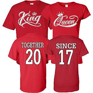 King Queen Together since  Christmas Halloween Matching Couples  family matching tshirt