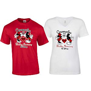 Celebrating Our Wedding Anniversary at Disney couples matching valentine family matching tshirt