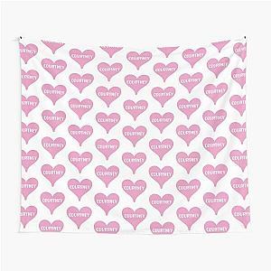 Courtney name - pink heart pretty font design for Valentines Day gift or just for love Tapestry