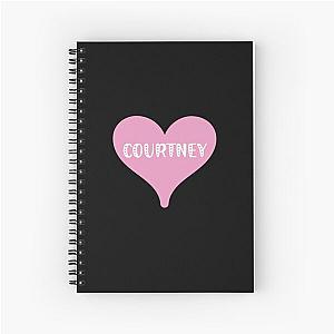 Courtney name - pink heart pretty font design for Valentines Day gift or just for love Spiral Notebook