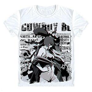 Cowboy Bebop T-Shirts - Cowboy Bebop Shirt Spike, Valentine, Jet Black, Edward and Ein AM2910