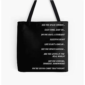 Cowboy Bebop Bags - Cowboy Bebop Closing Titles All Over Print Tote Bag RB2910
