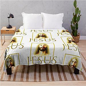 JESUS MOIST CR1TIKAL PEGUINZ0 Throw Blanket