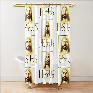 JESUS MOIST CR1TIKAL PEGUINZ0 Shower Curtain