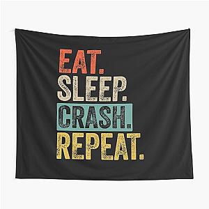 Eat sleep crash repeat retro vintage Tapestry